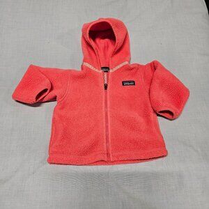 Patagonia Synchilla Fleece Baby Hoodie Jacket Size 6-12M Salmon